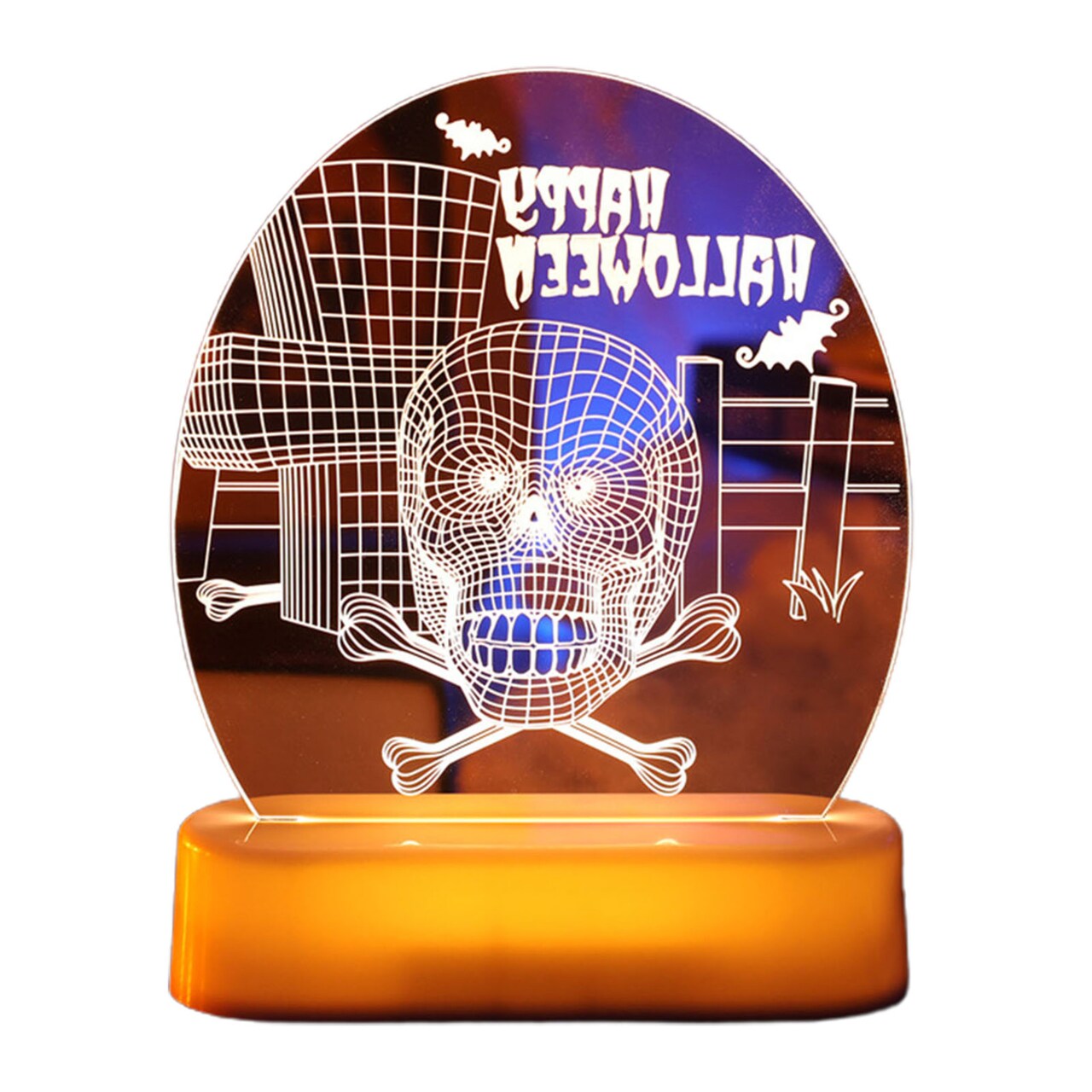 Halloween Decorative Light With Remote Control Spooky Scarecrow Skull Skeleton Ghost Pumpkin Night Light 3D Illusion